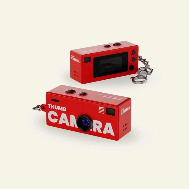 MiniCam Retro Zevlo rouge vu de face et de dos