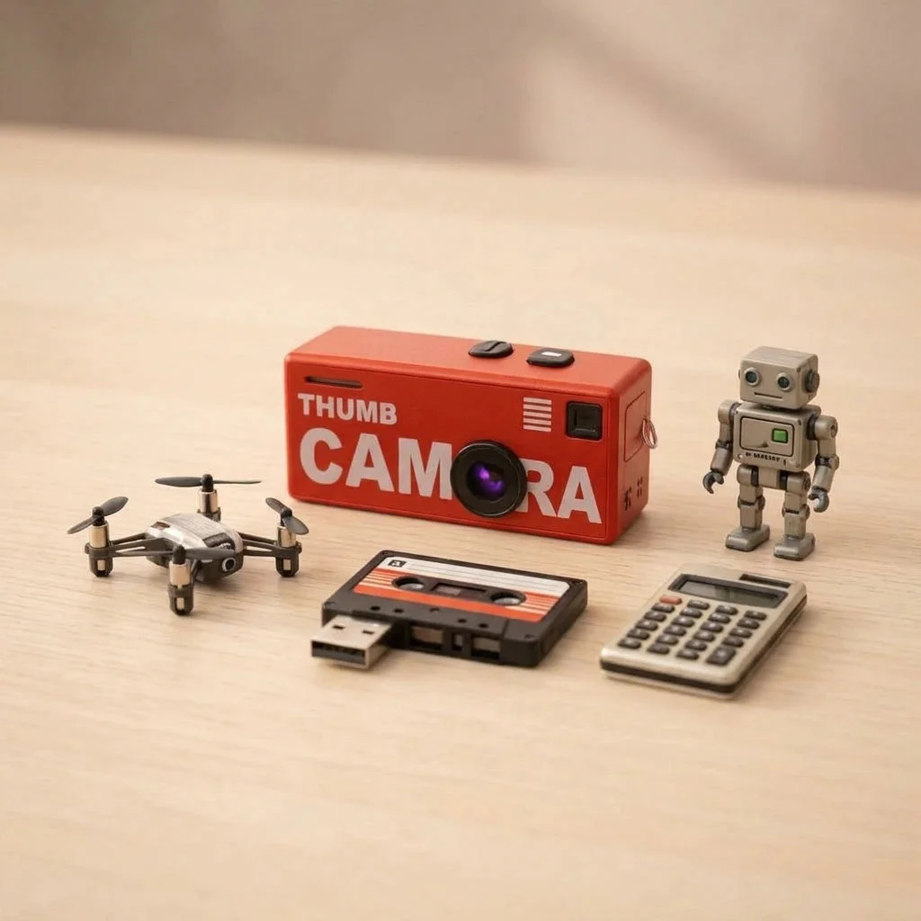 MiniCam Retro Zevlo rouge avec accessoires rétro